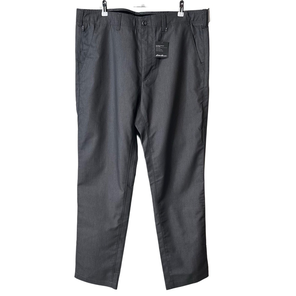 NWT Eddie Bauer Men's Flex Wrinkle Resistant Sport Chino Pant Gray Sz 40/34 Tall